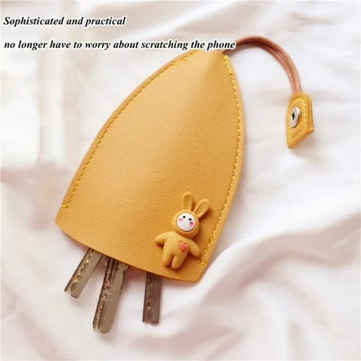 Creative Pull-out Cute Rabbit Leather Key Case