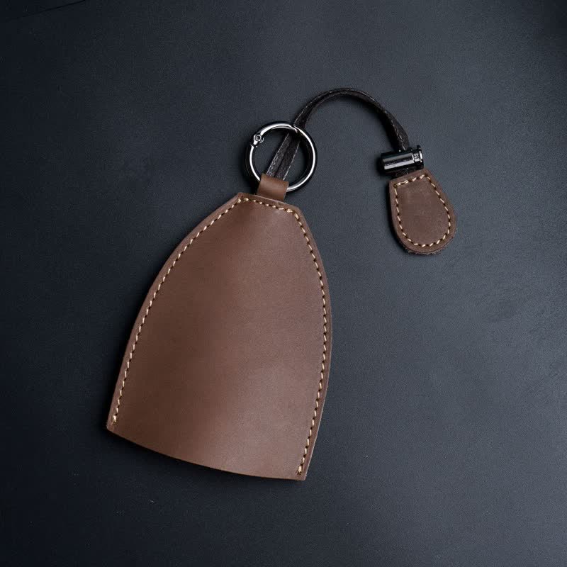 Genuine Leather Storage Bag Pull-out Key Case - Chocolate - image 2