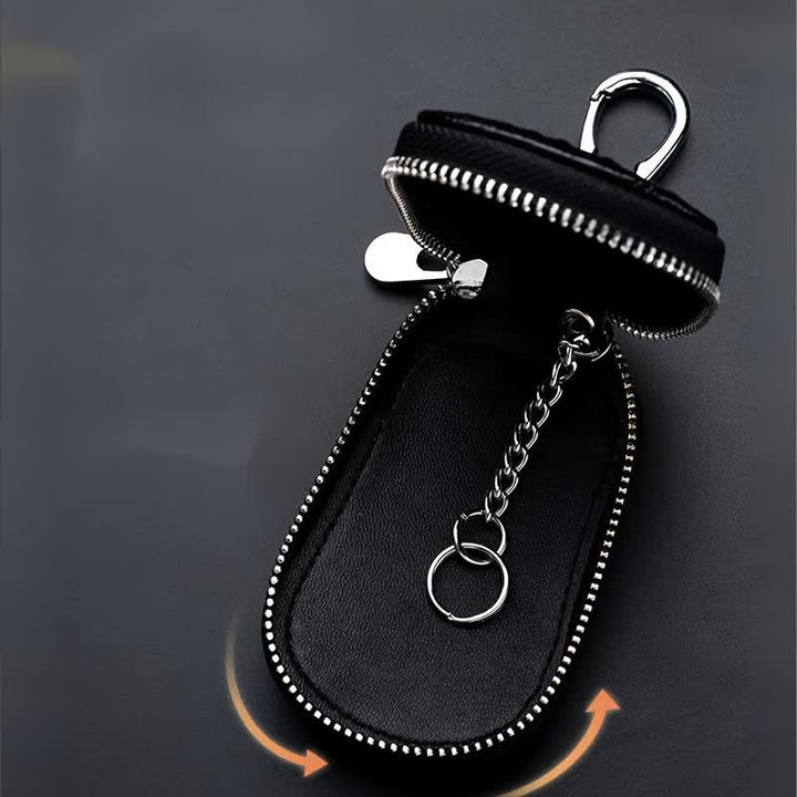Crocodile Zipper Mini Waist Leather Car Key Case - image 4