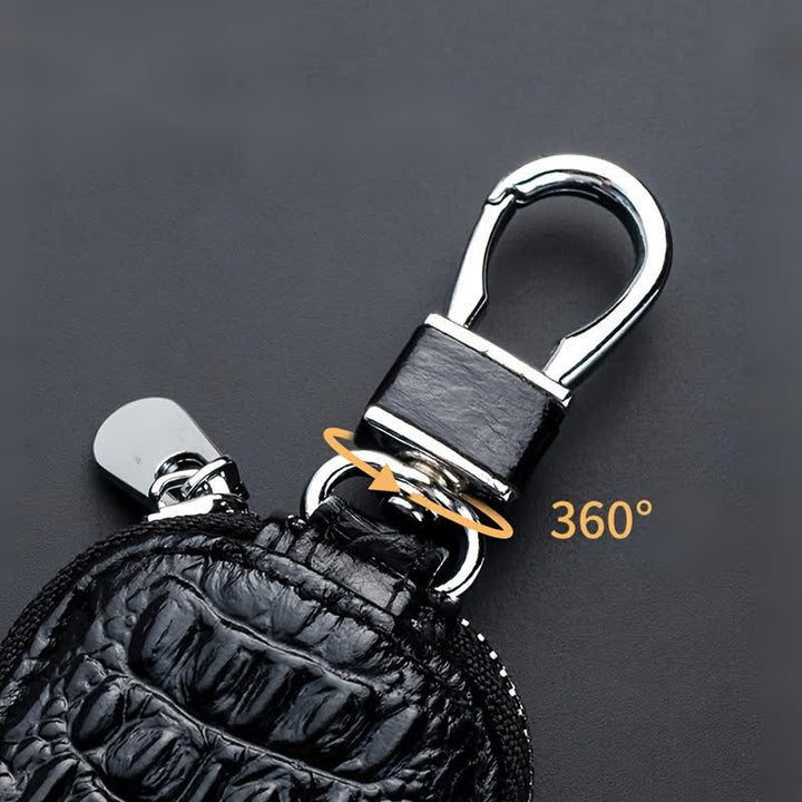 Crocodile Zipper Mini Waist Leather Car Key Case