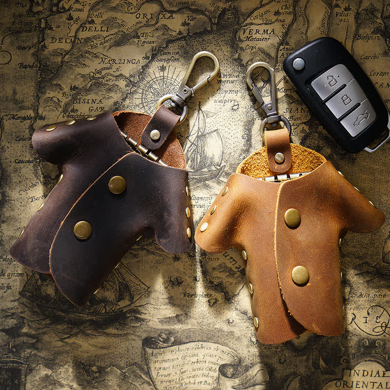 Creative Cute Clothes Shape Leather Key Case - image 1