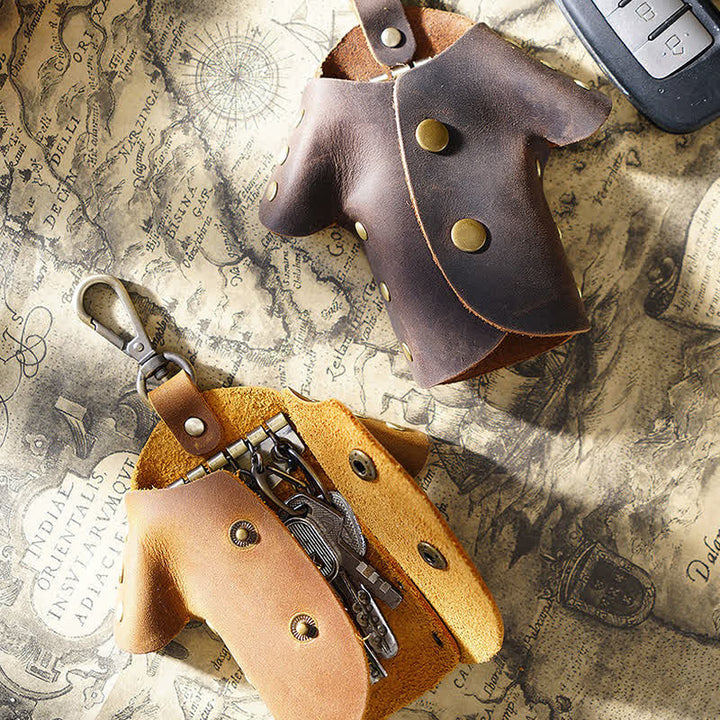 Creative Cute Clothes Shape Leather Key Case - image 9