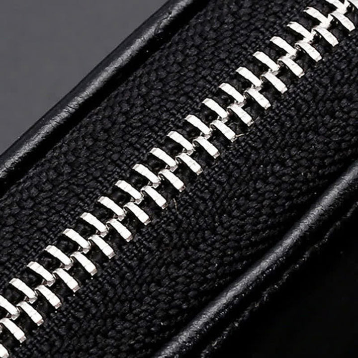 Convenient Transparent Window Zipper Leather Key Case - image 5