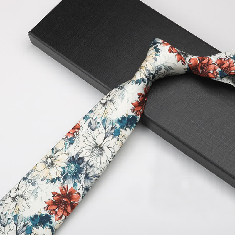 Men's Nostalgic Blossoms Art Peony Necktie