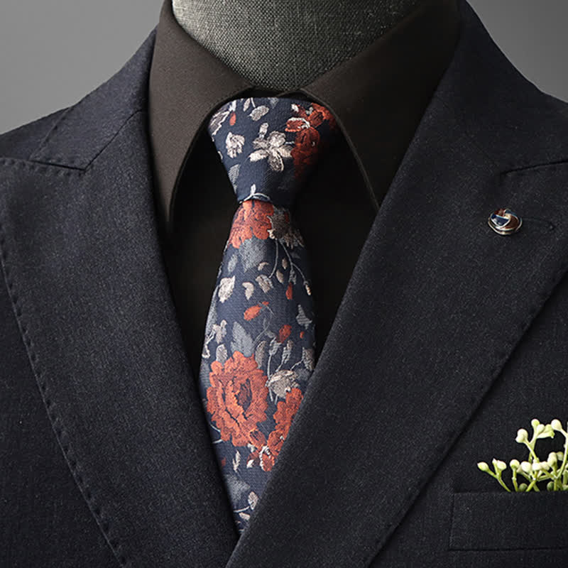 Men's Striking Floral Pattern Business Necktie