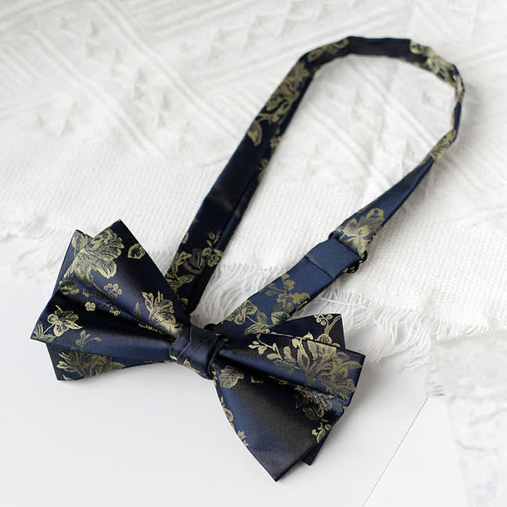 Men's Elegant Iris Floral Pattern Bow Tie