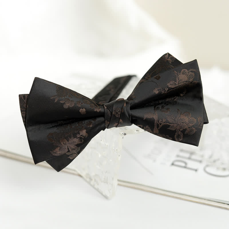 Men's Elegant Iris Floral Pattern Bow Tie