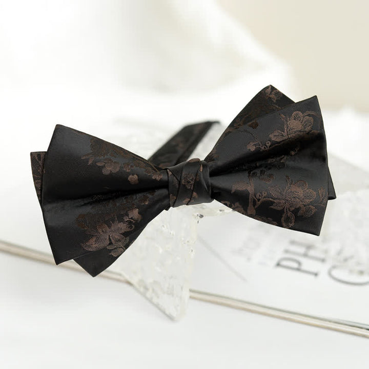 Men's Elegant Iris Floral Pattern Bow Tie