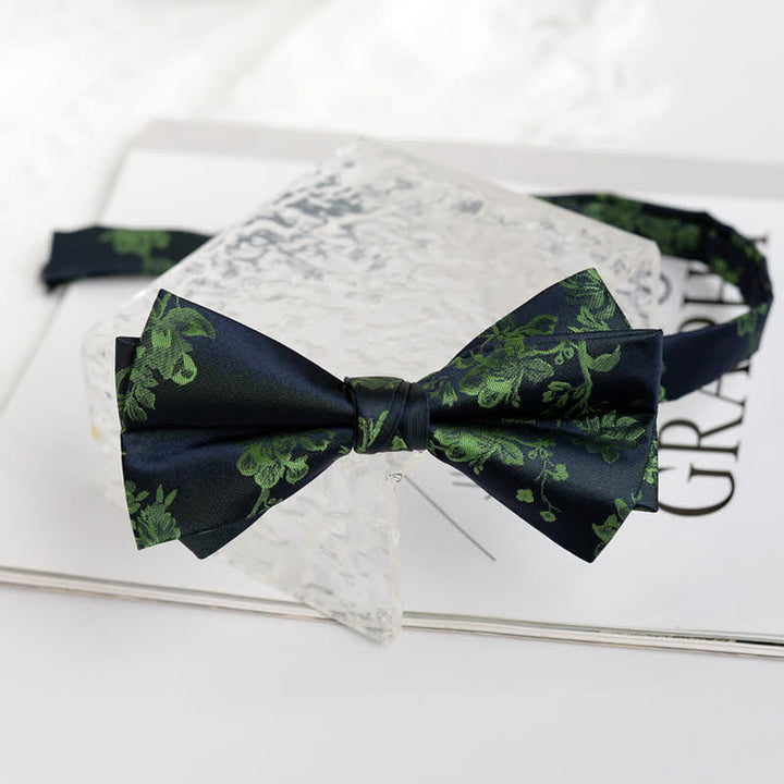 Men's Elegant Iris Floral Pattern Bow Tie