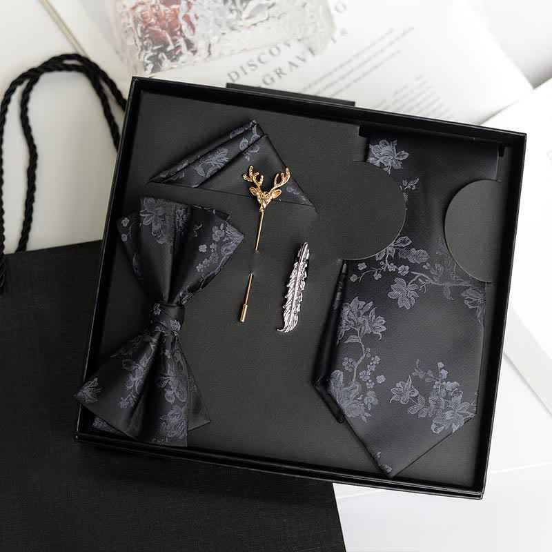 5Pcs Men's Iris Pttern Fashion Wedding Bow Ties Gift Box