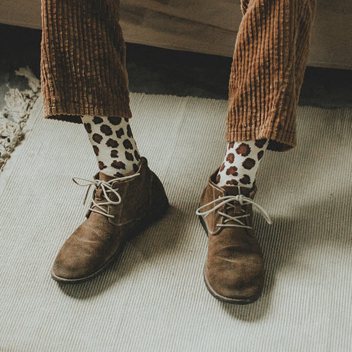 Men's Leopard Animal Print Crew Socks