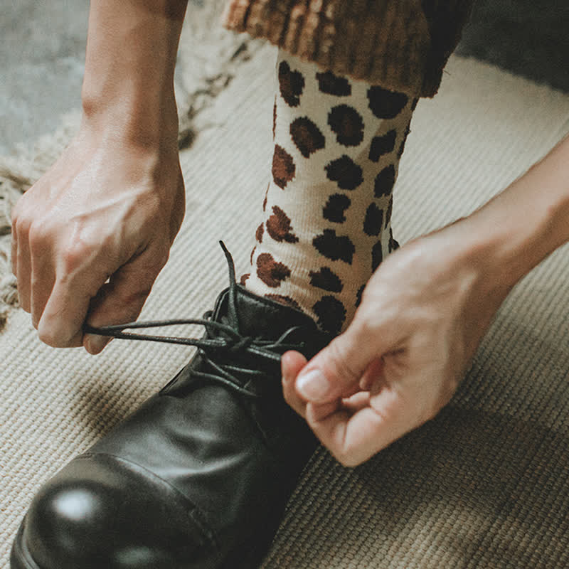 Men's Leopard Animal Print Crew Socks