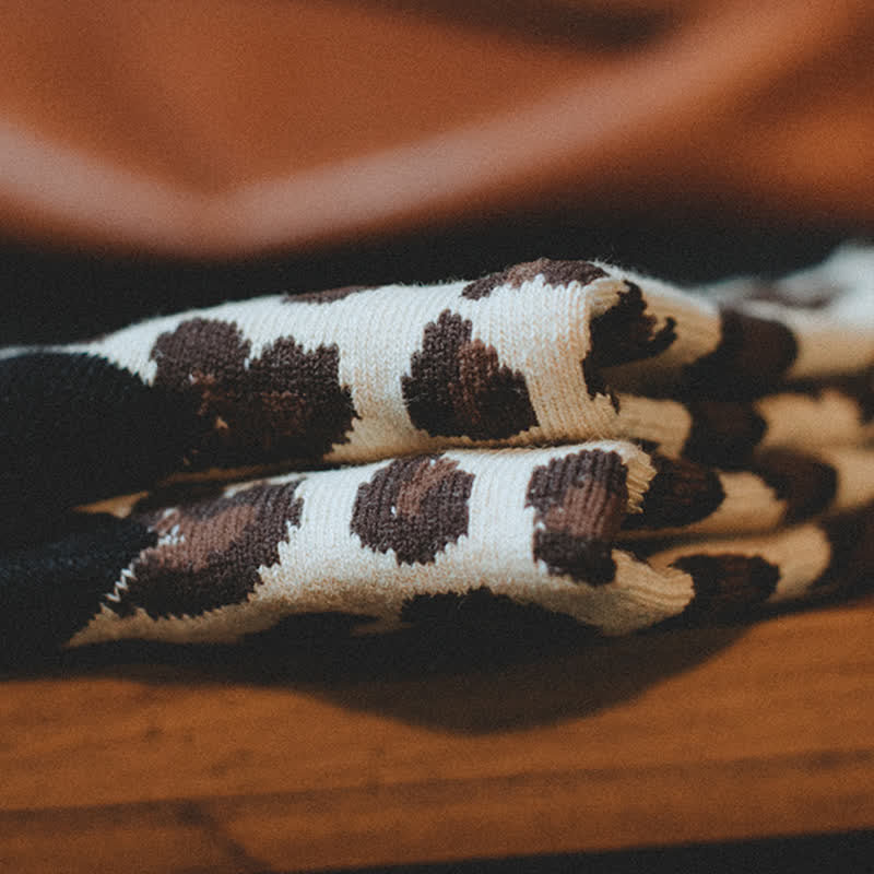 Men's Leopard Animal Print Crew Socks