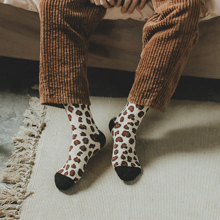 Men's Leopard Animal Print Crew Socks