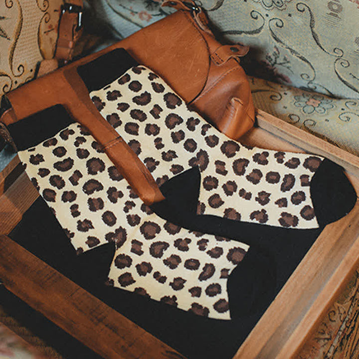 Men's Leopard Animal Print Crew Socks