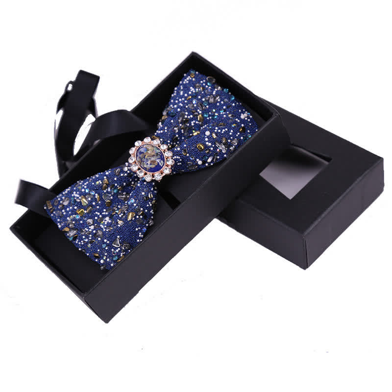 Men's Bright Beads Stone Rhinestone Bow Tie