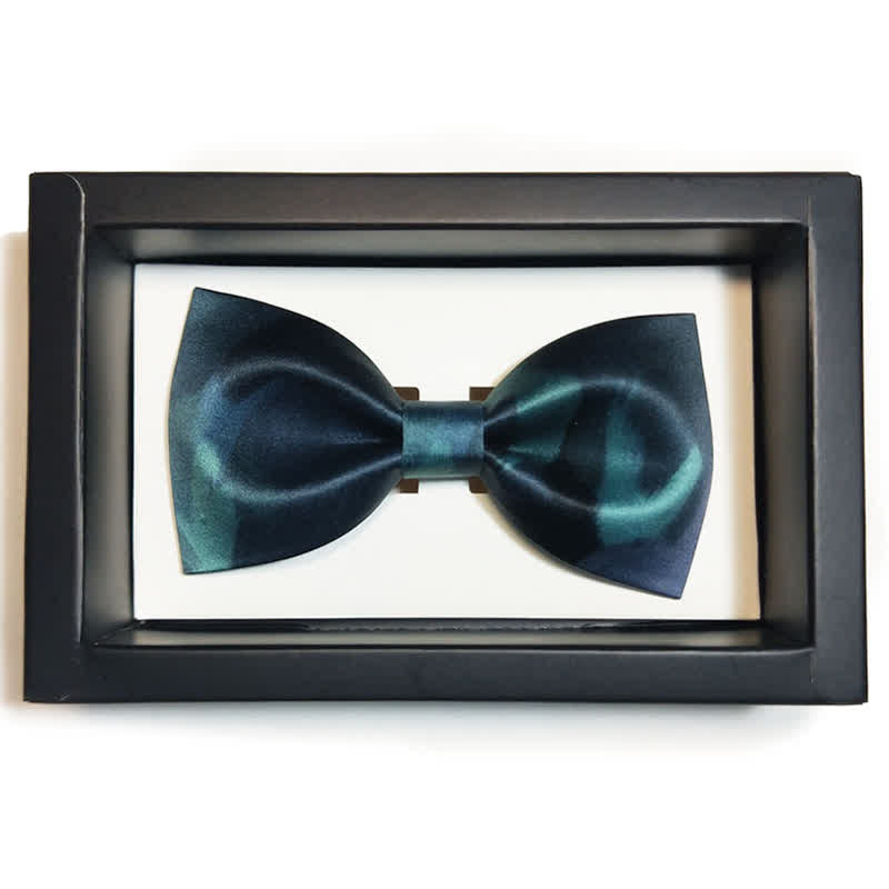 Men's Fancy Midnight Dark Green Bow Tie