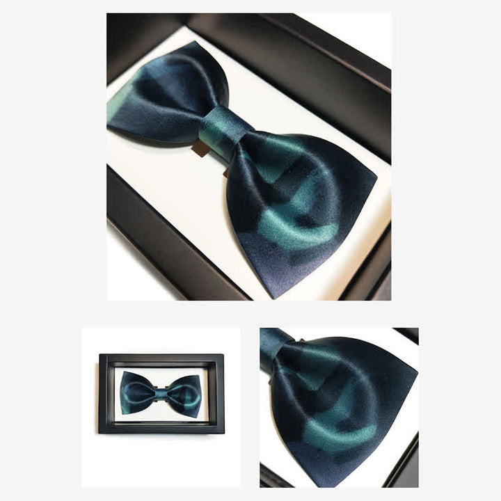 Men's Fancy Midnight Dark Green Bow Tie