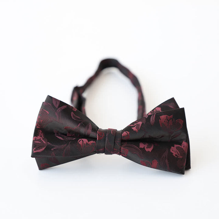 Men's Retro Floral Double Layers Bow Tie