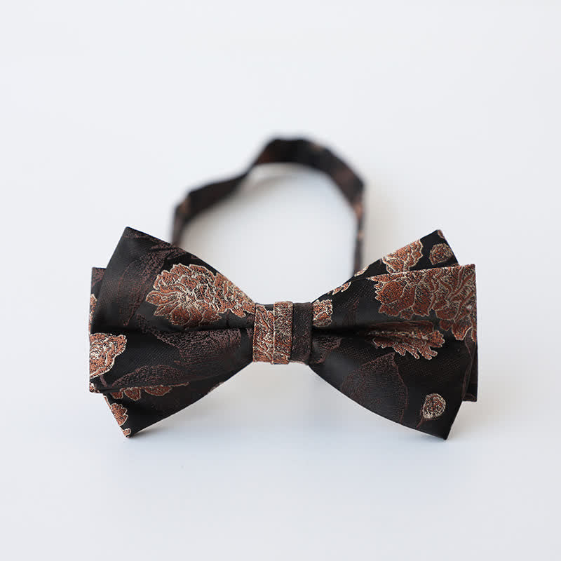 Men's Retro Floral Double Layers Bow Tie