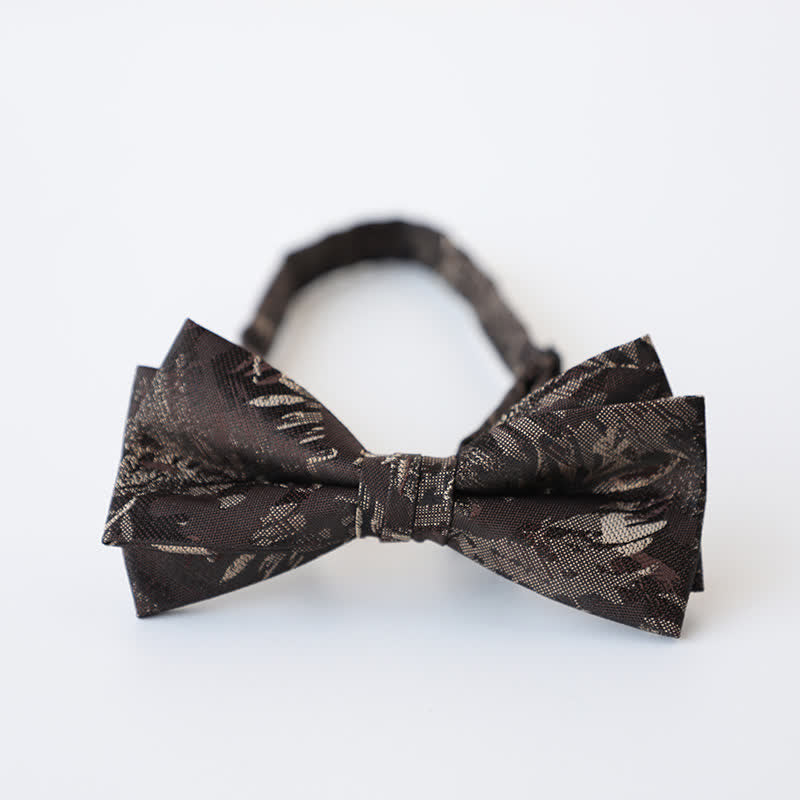 Men's Retro Floral Double Layers Bow Tie