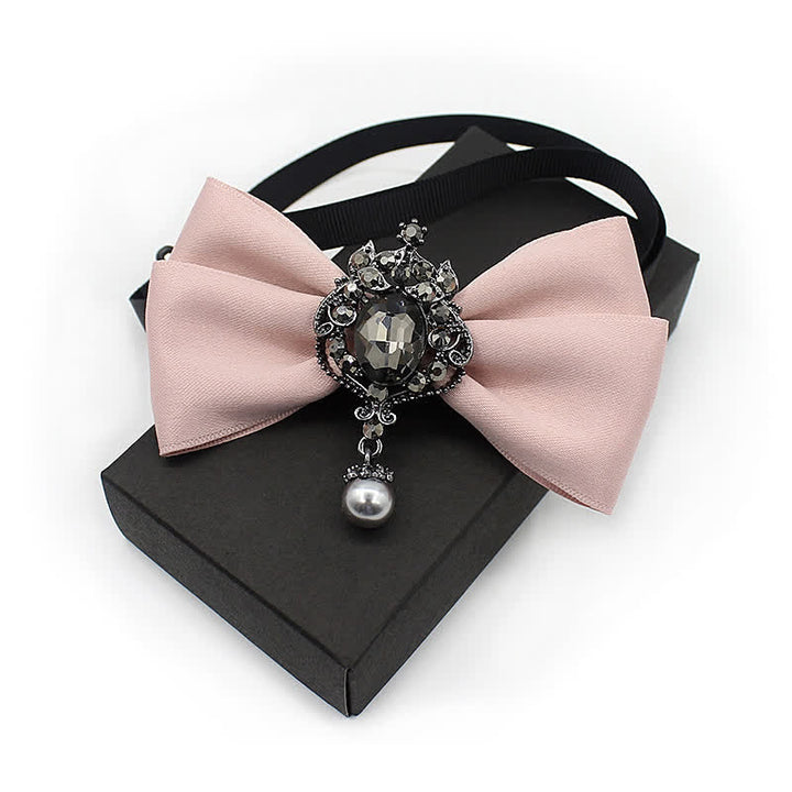 Kid's Dangle Crystal Applique Ornament Bow Tie