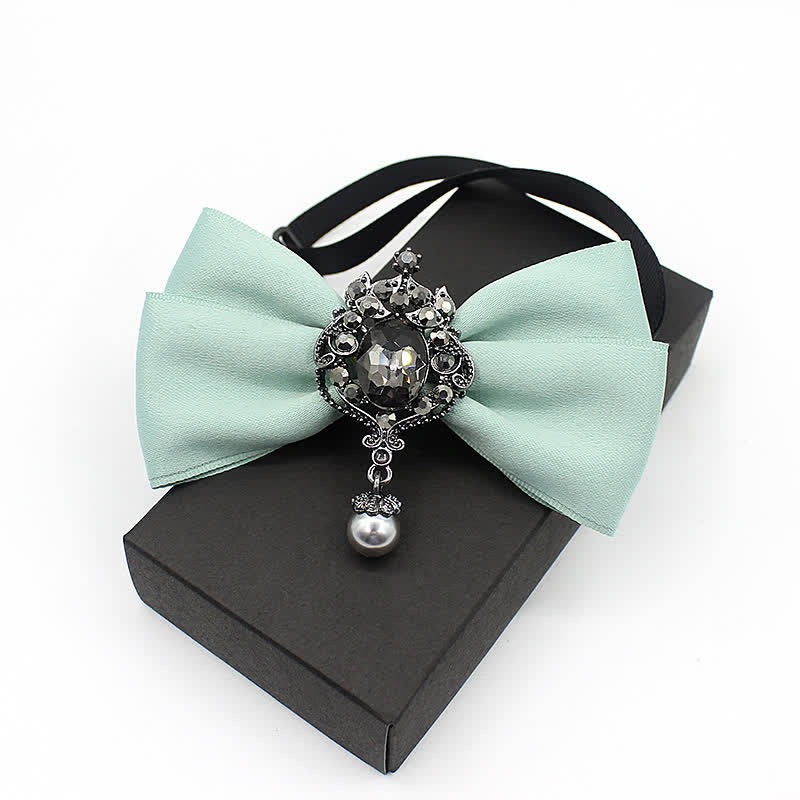 Kid's Dangle Crystal Applique Ornament Bow Tie