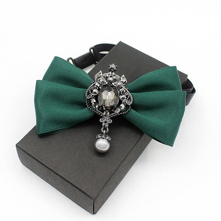 Kid's Dangle Crystal Applique Ornament Bow Tie