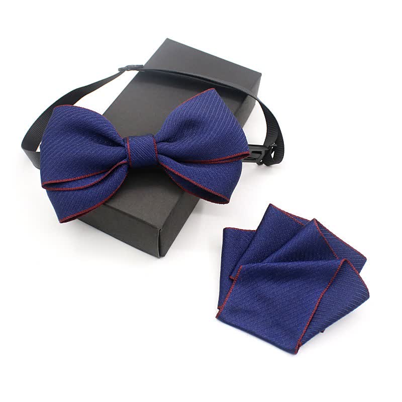 2Pcs Kid's Solid Color Folded Shape Bow Tie Set