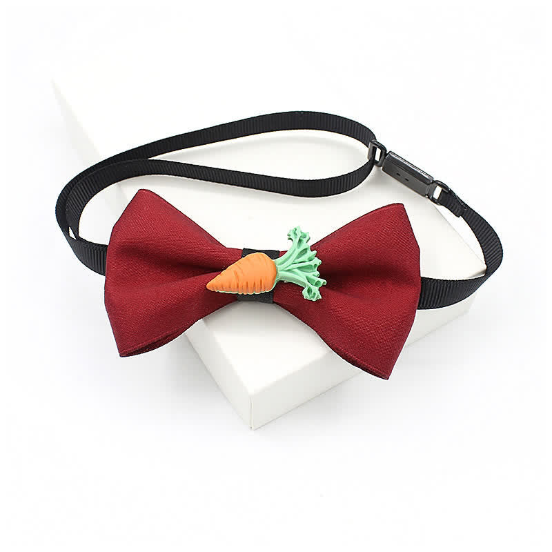 Kid's Cute Fruit Ornament Solid Color Bow Tie