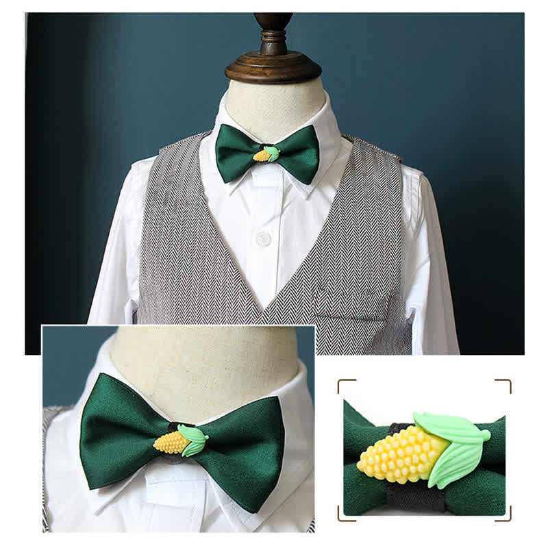 Kid's Cute Fruit Ornament Solid Color Bow Tie