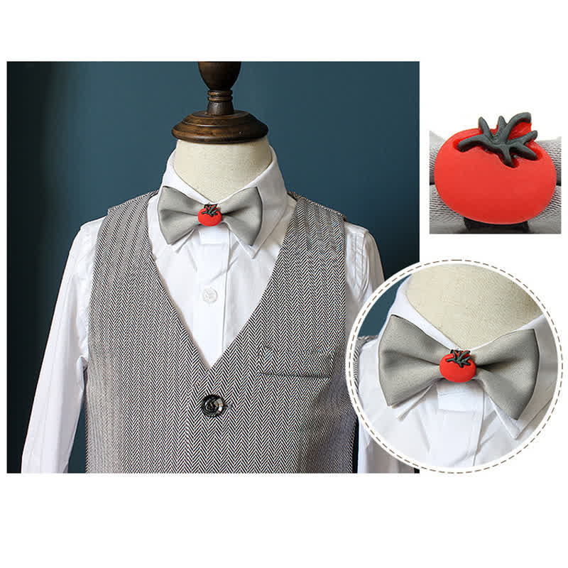 Kid's Cute Fruit Ornament Solid Color Bow Tie