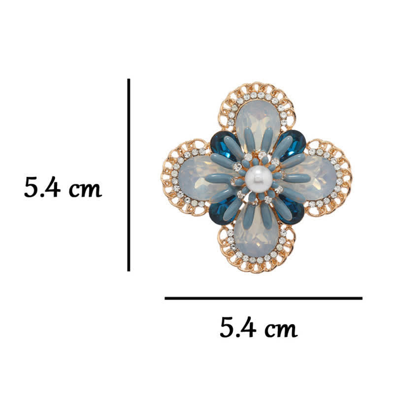 Women's Vintage Blue Opal Flower Brooch