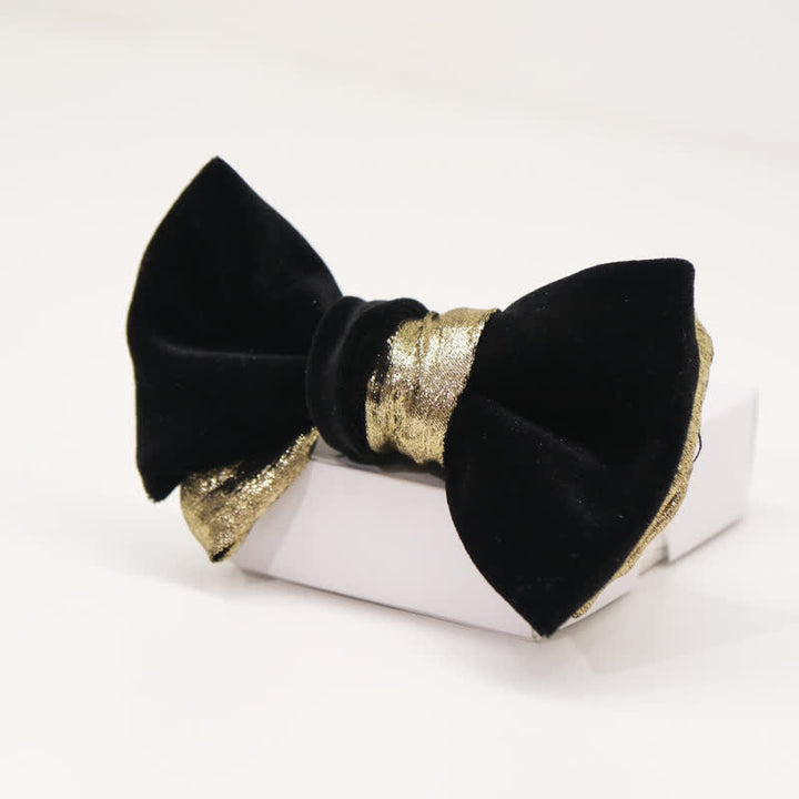 Men's Contrasting Double Colored Shining Velvet Bow Tie