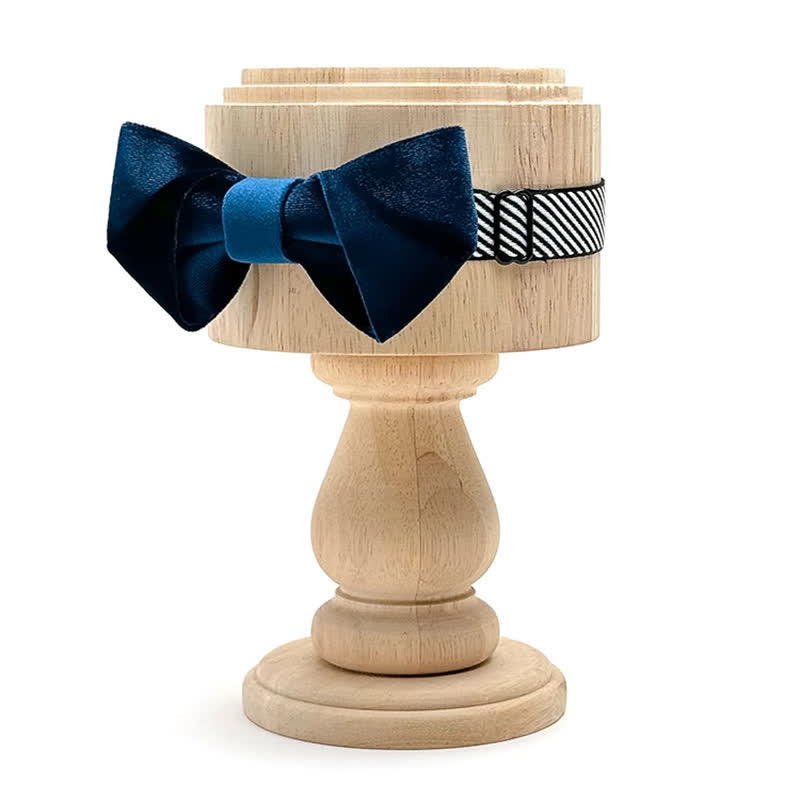 Men's Blue Series Solid Color Velvet Bow Tie