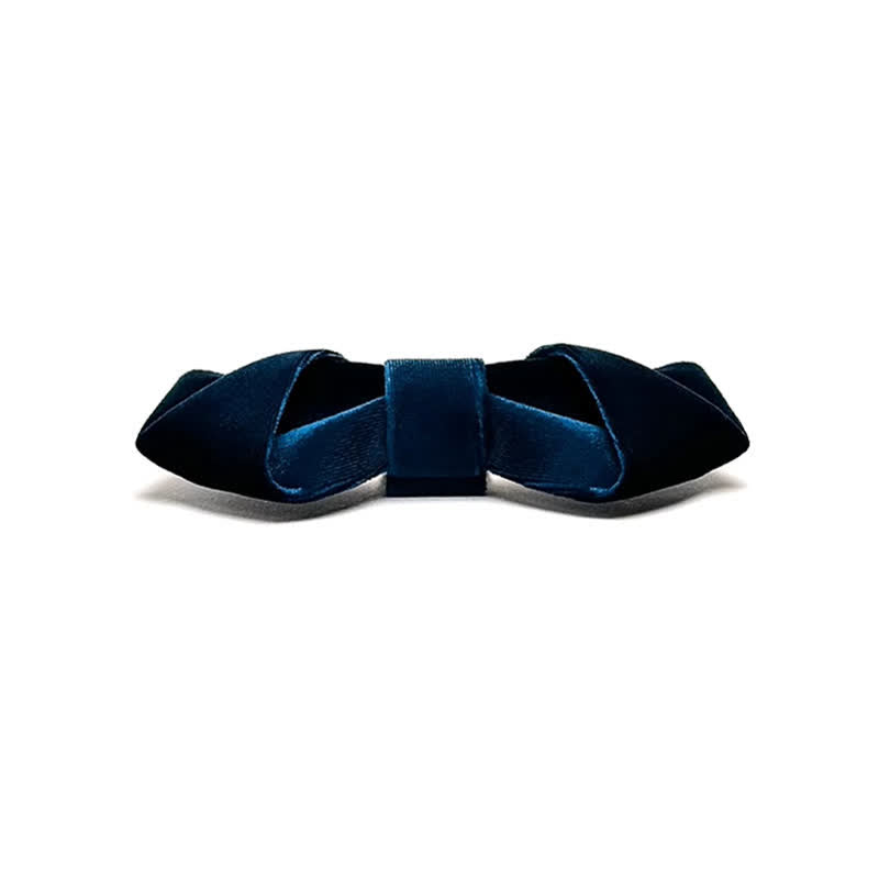 Men's Blue Series Solid Color Velvet Bow Tie