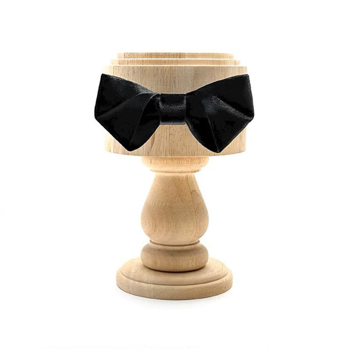 Men's Black Night Series Solid Color Velvet Bow Tie