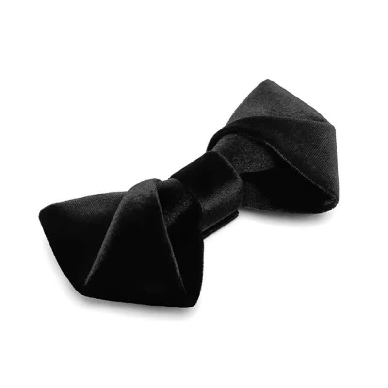 Men's Black Night Series Solid Color Velvet Bow Tie