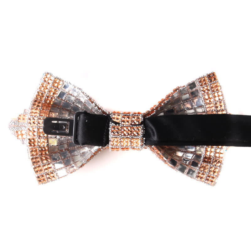 Men's Colorful Rhinestones Sequin Shining Pointed Bow Tie