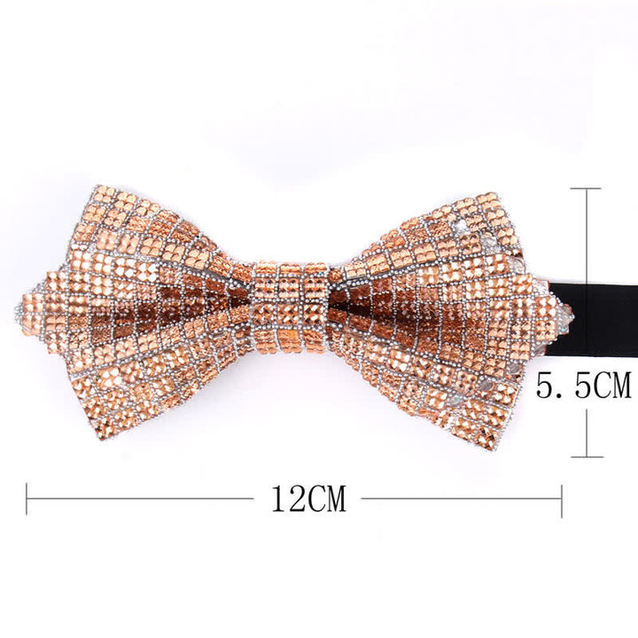 Men's Colorful Rhinestones Sequin Shining Pointed Bow Tie