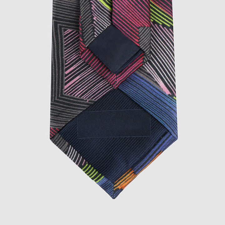 Men's Modern Multicolored Geometrical Lines Necktie