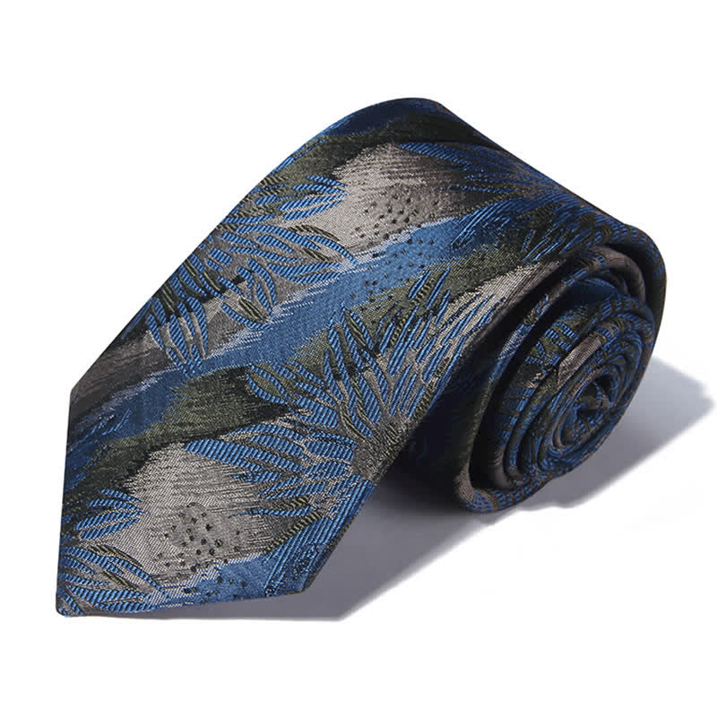 Men's Fabulous Gray & Blue Floral Vintage Necktie