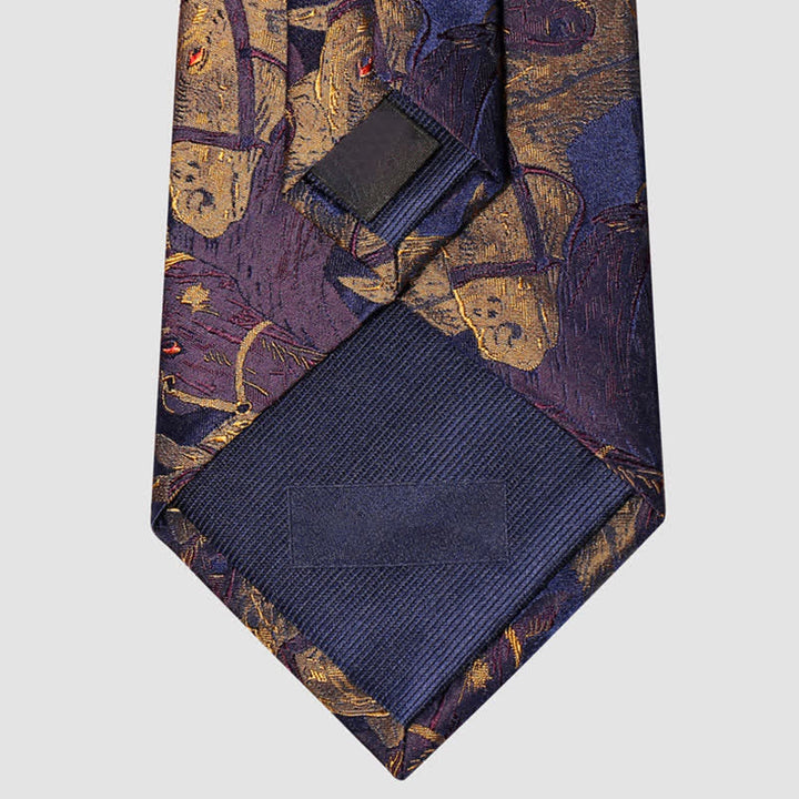 Men's Purple & Goldenrod Horse Jacquard Necktie