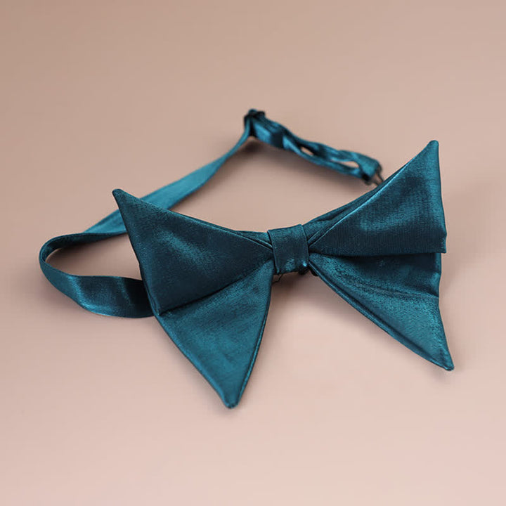 Men's Glossy Butterfly-Like Oversized Pointed Bow Tie