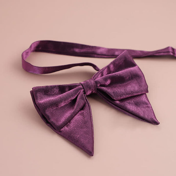 Men's Glossy Butterfly-Like Oversized Pointed Bow Tie