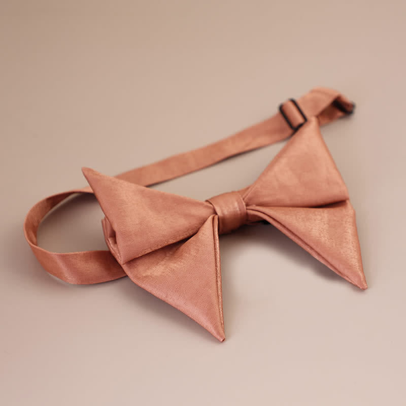 Men's Glossy Butterfly-Like Oversized Pointed Bow Tie