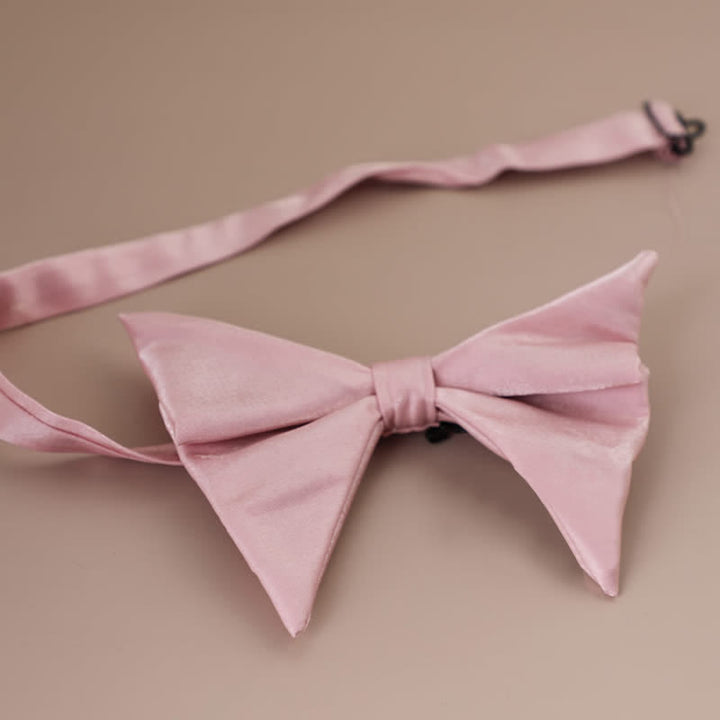 Men's Glossy Butterfly-Like Oversized Pointed Bow Tie