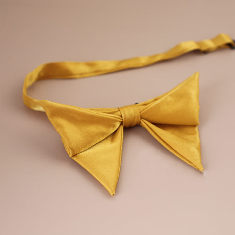 Men's Glossy Butterfly-Like Oversized Pointed Bow Tie