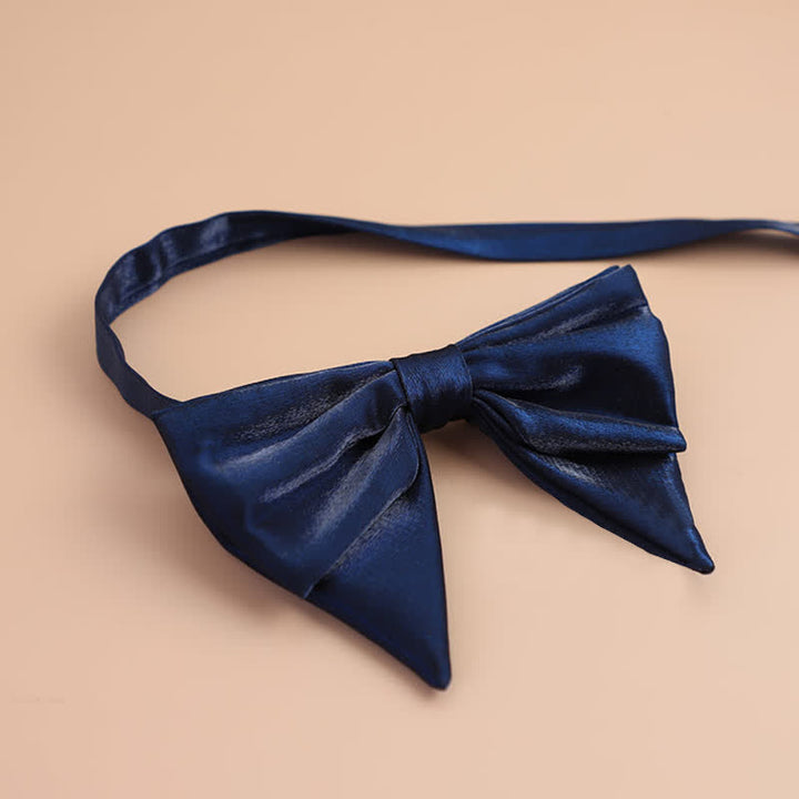 Men's Glossy Butterfly-Like Oversized Pointed Bow Tie