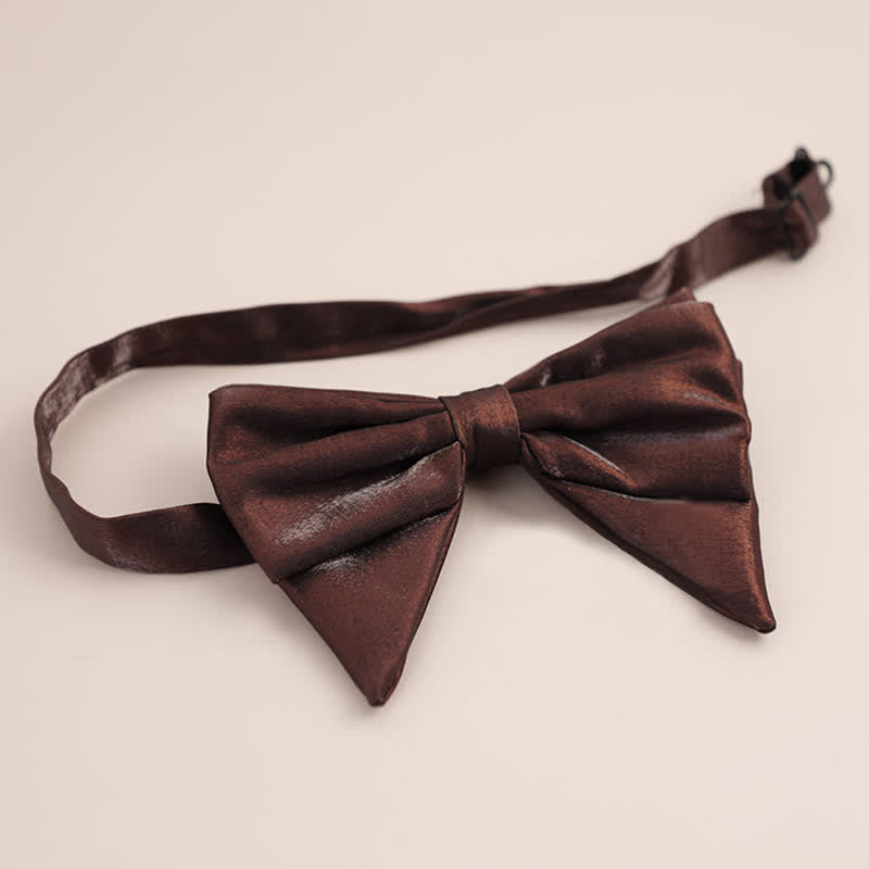 Men's Glossy Butterfly-Like Oversized Pointed Bow Tie